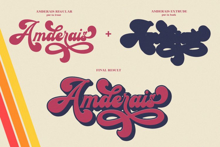 Retro Layered Script Font