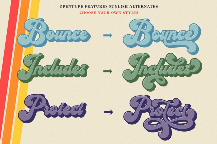 Retro Layered Script Font